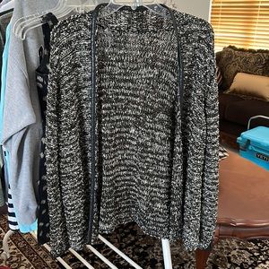 Size large leather trim sweater cardigan from Nordstrom !